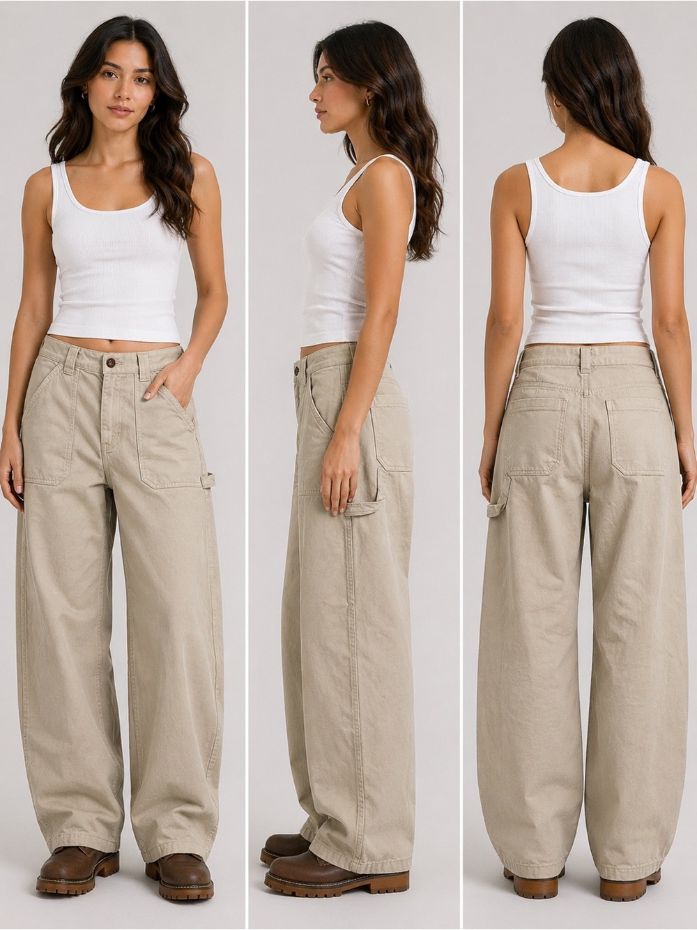 Böhme High Rise Utility Pants Women 28 Neutral Ecru Clean Girl Minimalist